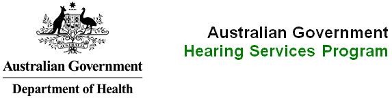 Australian Government Crest, Department of Health, Hearing Services